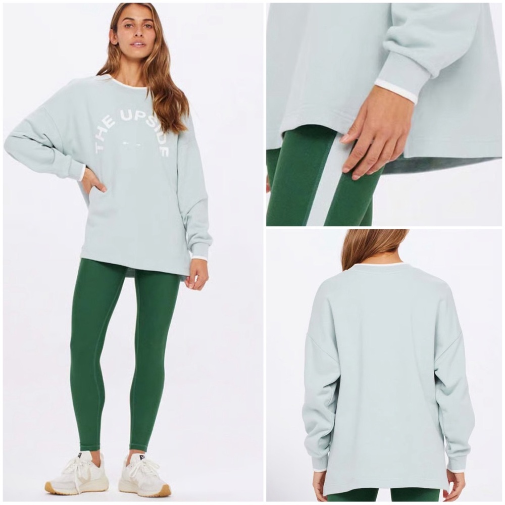 THE UPSIDE Women Size S Light Blue Austin Oversized Crewneck Pullover Sweatshirt